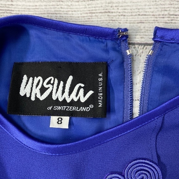 Vintage Ursula of Switzerland Layered Long Sleeve Satin Trim Evening Dress - Picture 7 of 16